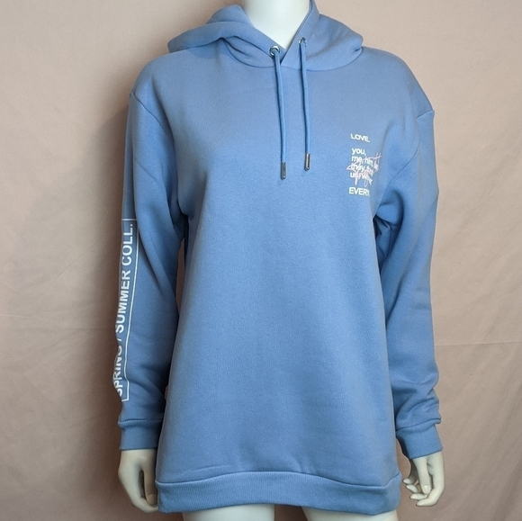 Boohoo Blue Pride Together Graffiti Hoodie size XS - Picture 1 of 8